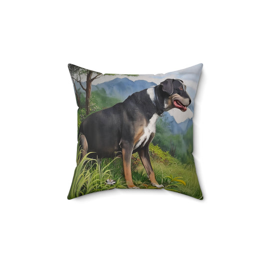 Mountain Cuir Spun Polyester Throw Pillow