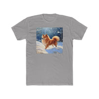 Finnish Spitz - Men's Fitted Cotton Crew Tee