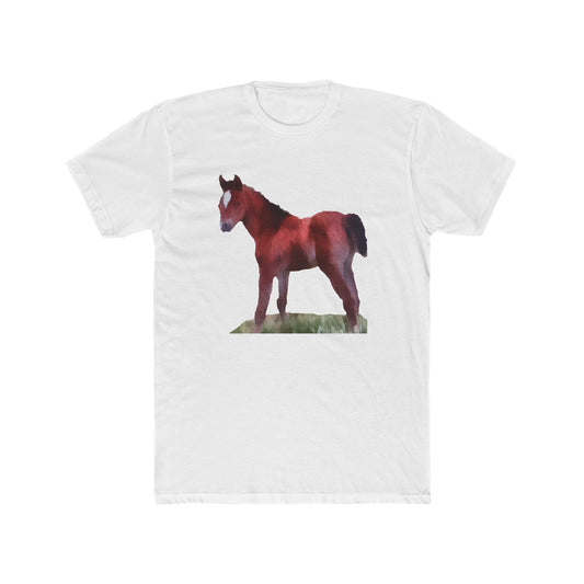 Horse 'Contata' - Men's Fitted Cotton Crew Tee