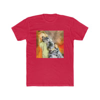 English Setter & Child Men's Fitted Cotton Crew Tee