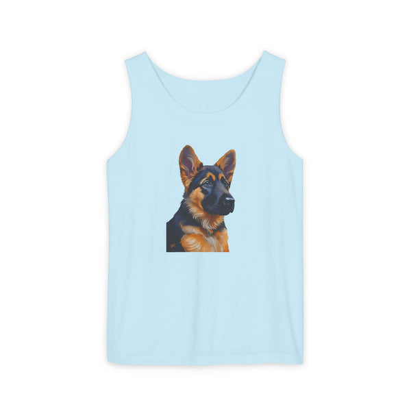 German Shepherd Puppy Unisex Relaxed Fit Garment-Dyed Tank Top