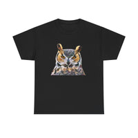 Great Horned Owl  'Hooty' Unisex Heavy Cotton Tee