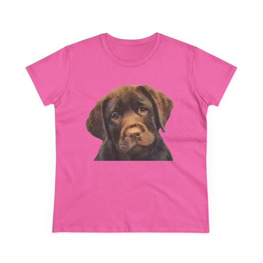 Chocolate Labrador Puppy 'Chocolate Lab' Women's Midweight Cotton Tee