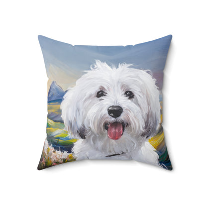 Coton de Tulear Delight Spun Polyester Throw Pillow