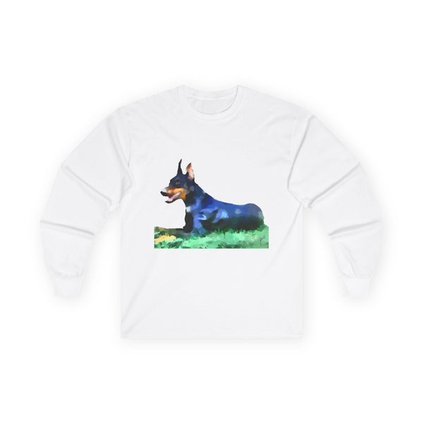 Doberman Pinscher Unisex Cotton Long Sleeve Tee