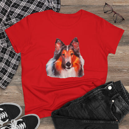 Collie - Rough Coated - Women's Midweight Cotton Tee