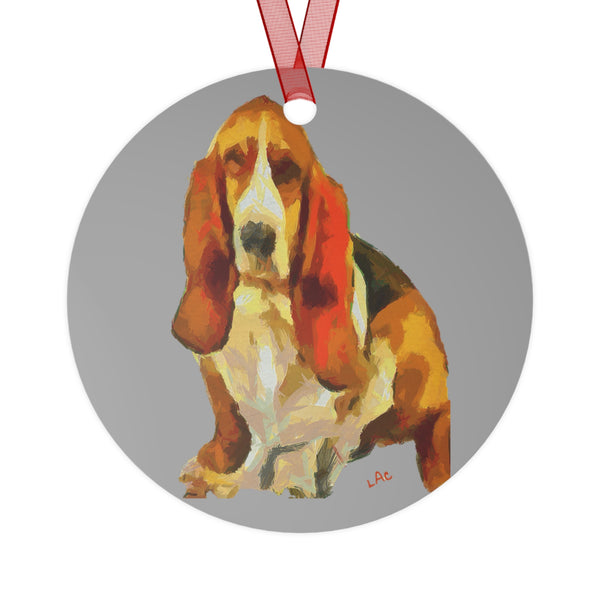 Basset Hound "Lautrec' Christmas Tree  Metal Ornaments