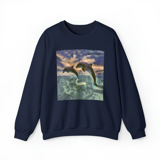 Dolphins 'Flip & Flop' Unisex 50/50 Crewneck Sweatshirt