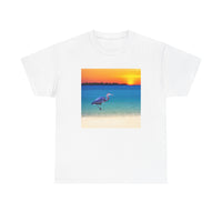 Blue Heron in Sunset Unisex Heavy Cotton Tee