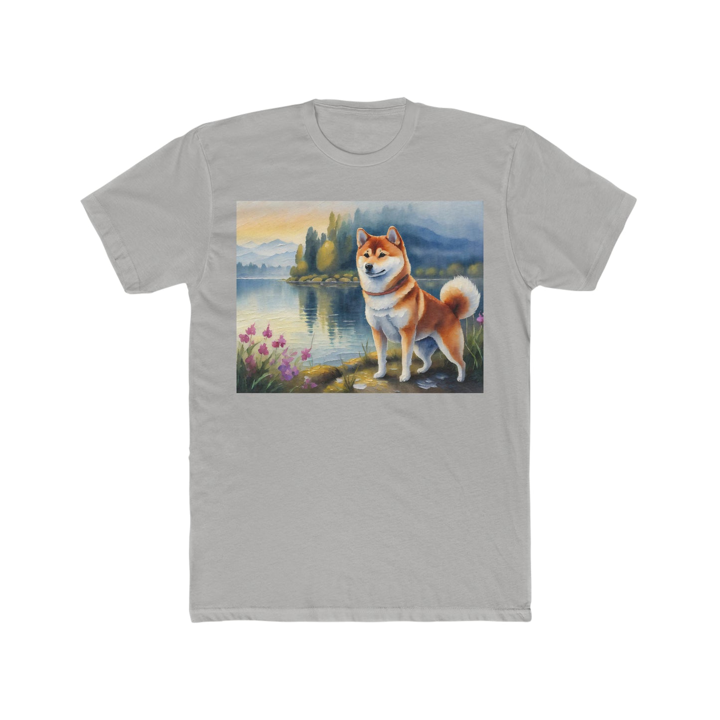 Shiba Inu --  Men's Fitted Cotton Crew Tee