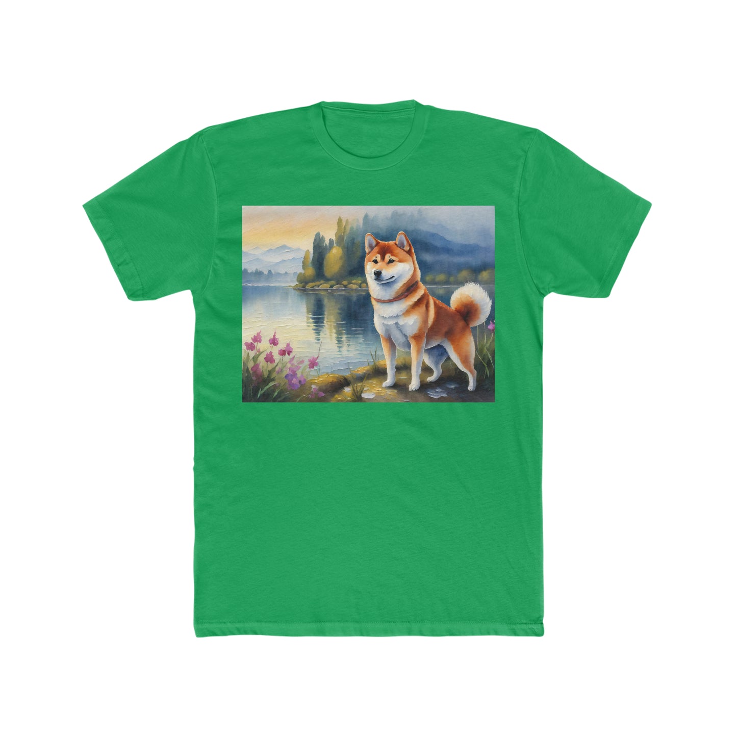 Shiba Inu --  Men's Fitted Cotton Crew Tee