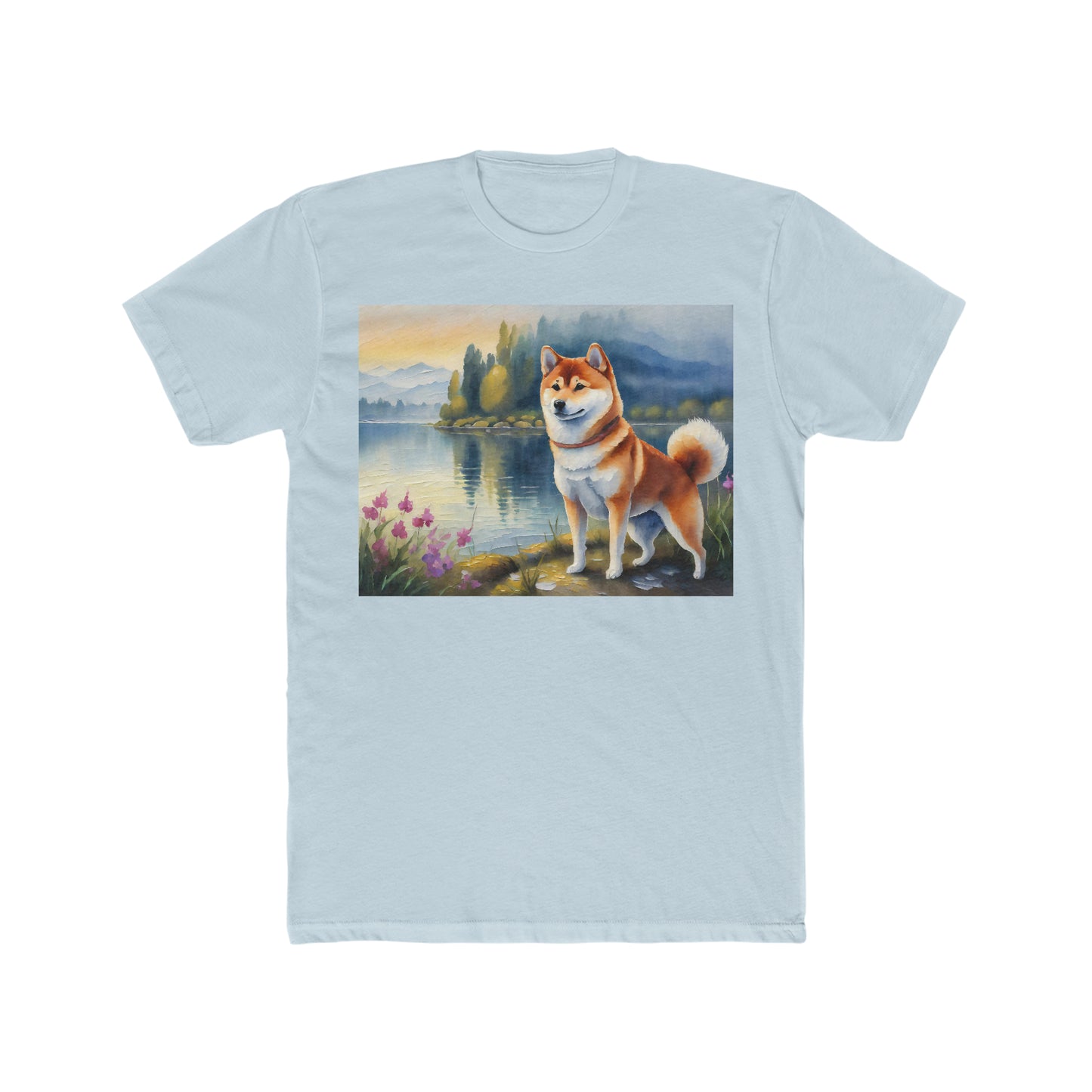 Shiba Inu --  Men's Fitted Cotton Crew Tee