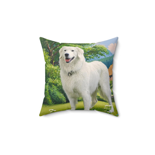 Hungarian Kuvasz Spun Polyester Throw Pillow