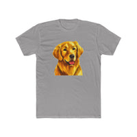 Golden Retriever 'Beau' Men's Fitted Cotton Crew Tee