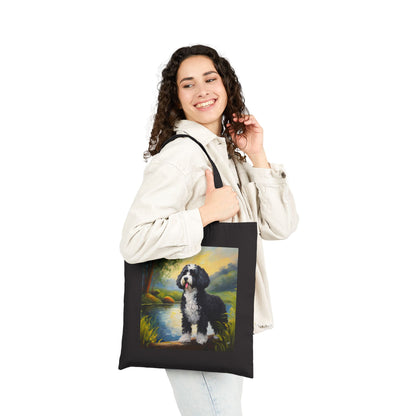 Portuguese Water Dog Cotton Canvas Tote Bag