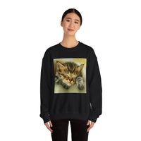 Sleepy Brucie the Cat - Unisex 50/50 Crewneck Sweatshirt