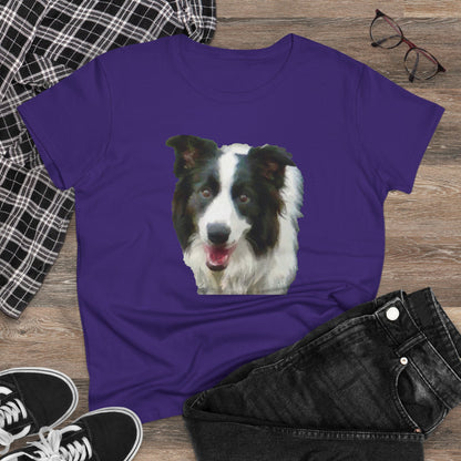 Border Collie '#2' Women's Midweight Cotton Tee