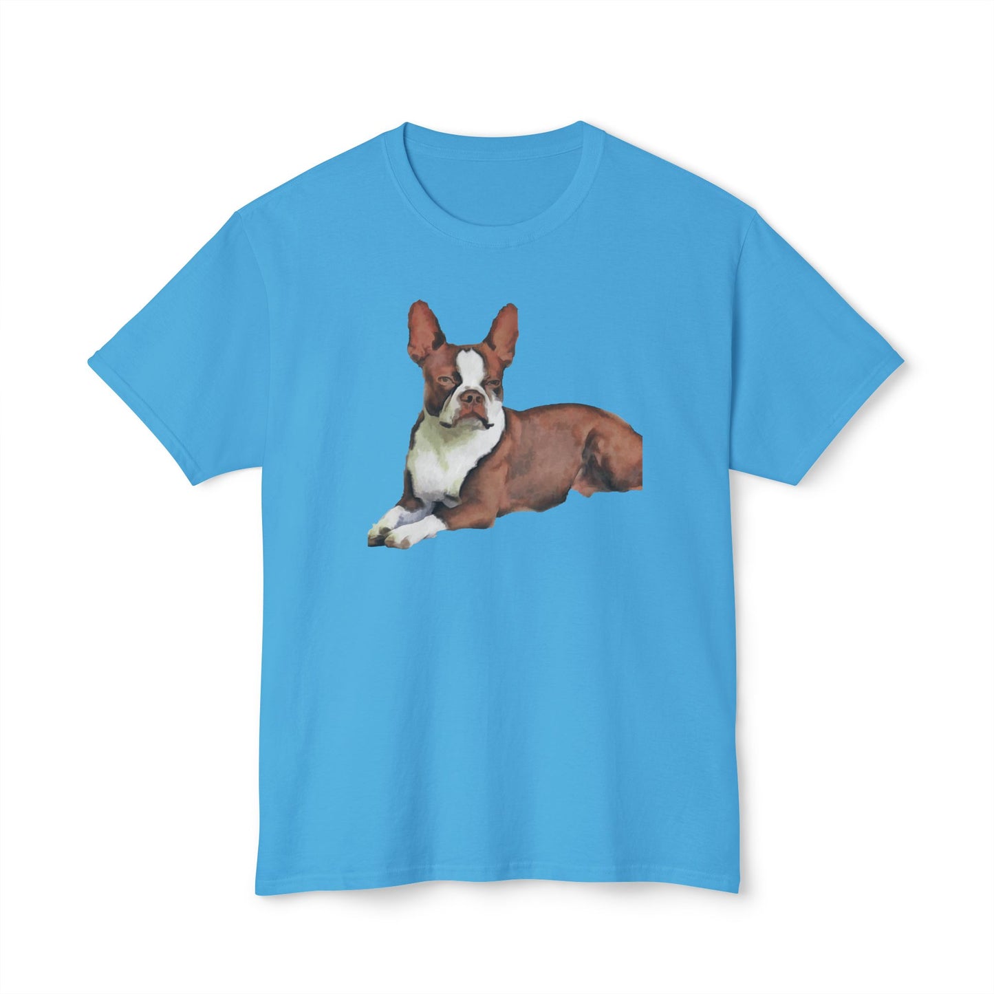 Boston Terrier Brown & White Pre-shrunk Unisex Cotton Tee