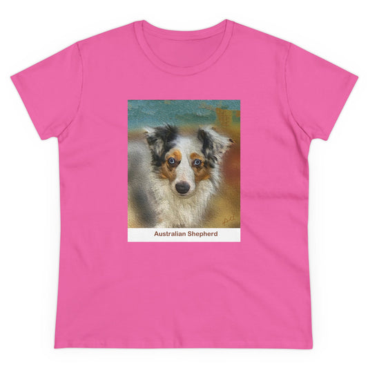 Australian Shepherd 'Zack' Women's Midweight Cotton Tee