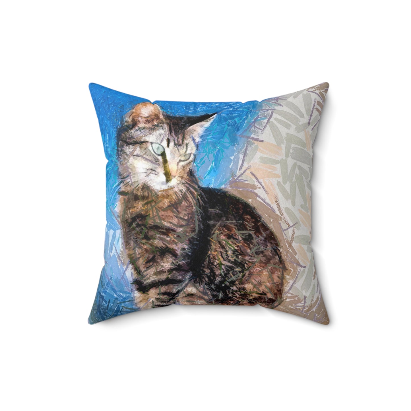 Cat 'Teris of Tinos' Spun Polyester Throw Pillow