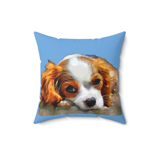Cavalier King Charles Spaniel Puppy - Spun Polyester Throw Pillow