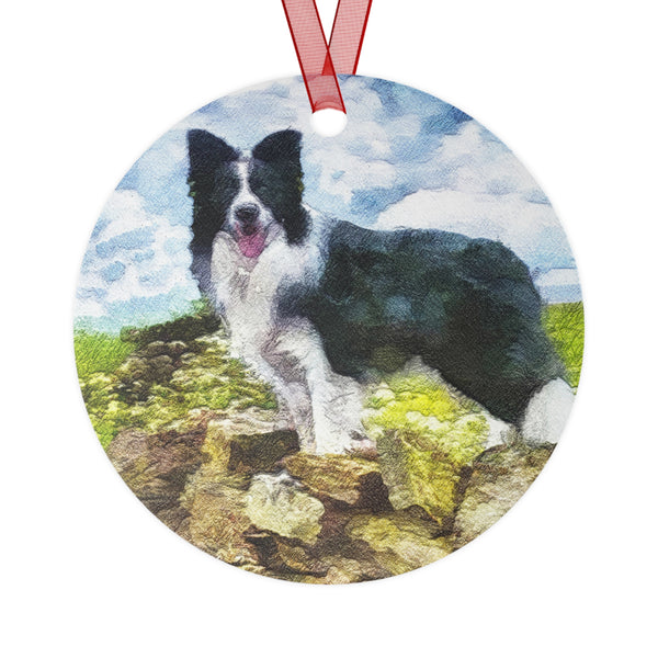 Border Collie 'Andrew' Christmas Tree  Metal Ornaments