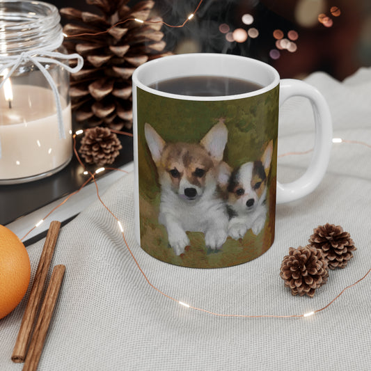 Welsh Corgi 'Cousins' Ceramic Mug 11oz
