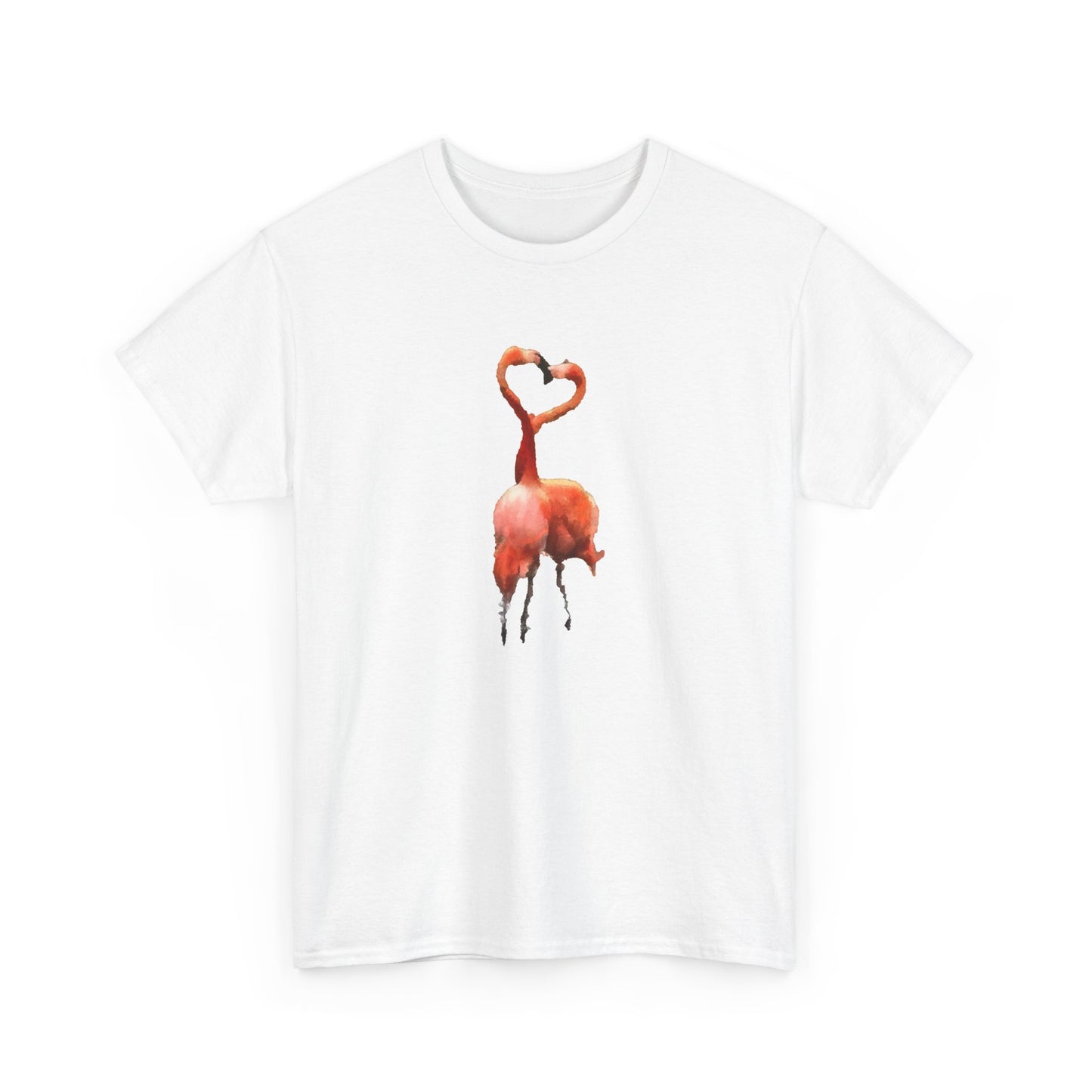 Flamingos - 'Love Birds'  Unisex Heavy Cotton Tee
