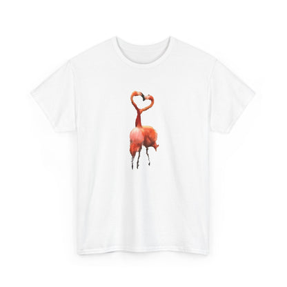 Flamingos - 'Love Birds'  Unisex Heavy Cotton Tee