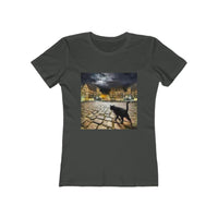 Night Cat Prowling - Women's Slim Fit Ringspun Cotton T-Shirt