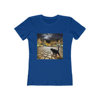 Night Cat Prowling - Women's Slim Fit Ringspun Cotton T-Shirt