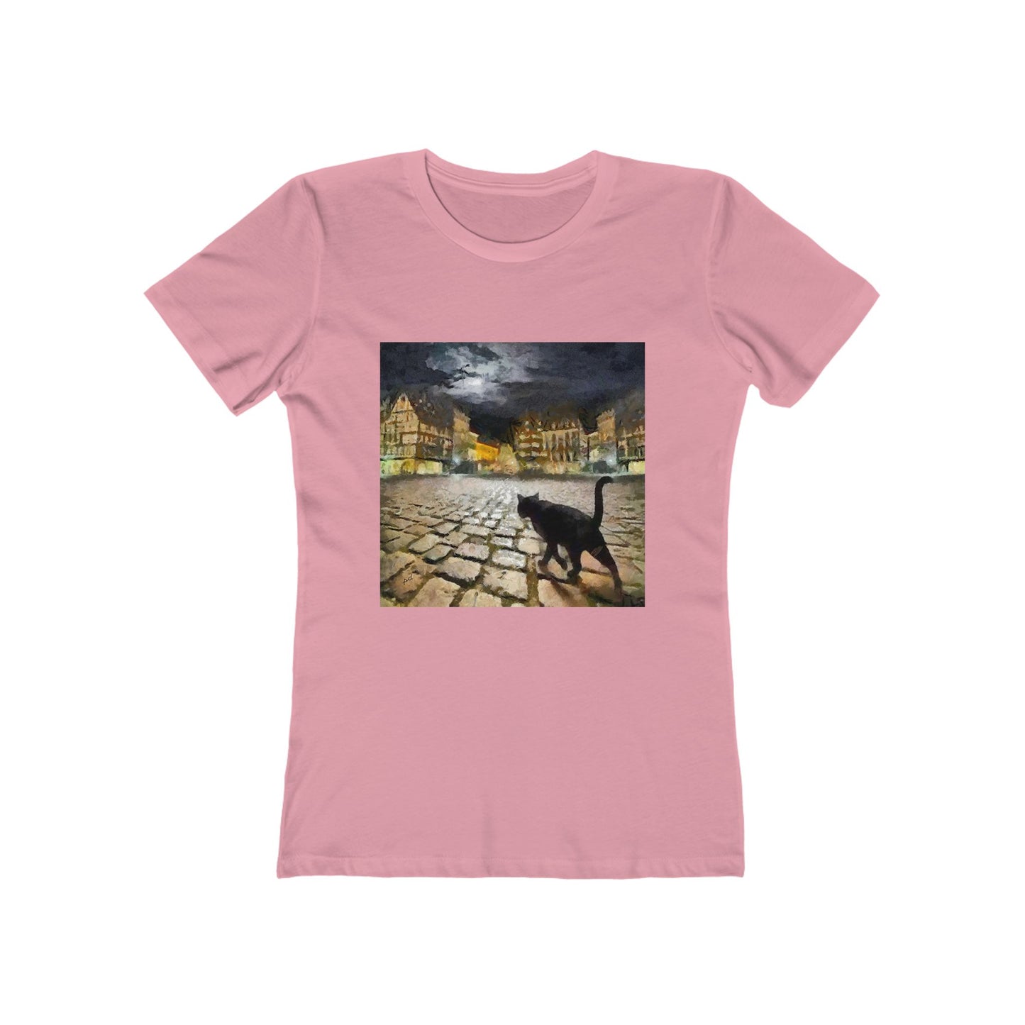 Night Cat Prowling - Women's Slim Fit Ringspun Cotton T-Shirt