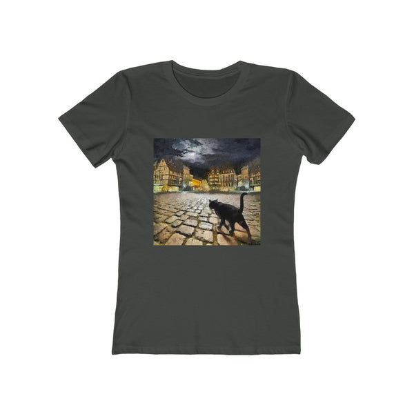 Night Cat Prowling - Women's Slim Fit Ringspun Cotton T-Shirt