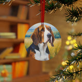 American English Coonhound Metal Ornaments