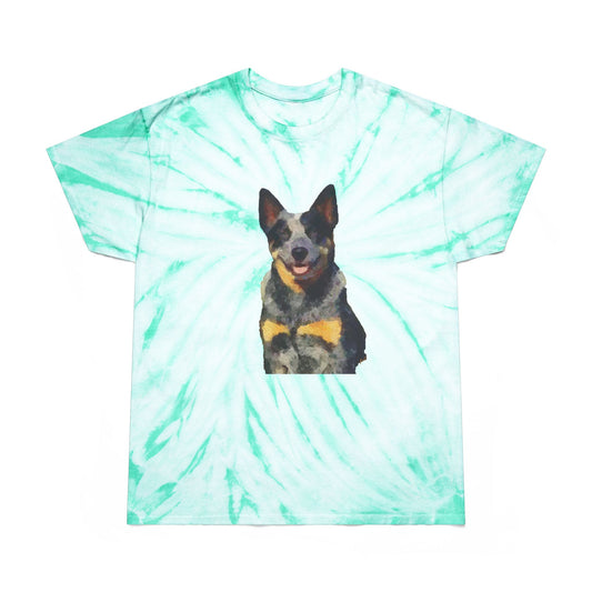 Blue Heeler - Australian Cattle Dog 'Bailey' Unisex Cotton Tie-Dye Tee, Cyclone