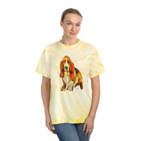 Basset Hound 'Lautrec'  Unisex Cotton Tie-Dye Tee, Cyclone