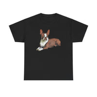 Boston Terrier - Brown & White  Unisex Heavy Cotton Tee