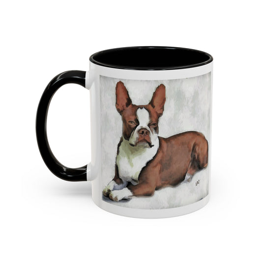 Charming Boston Terrier Accent Ceramic Coffee Mug