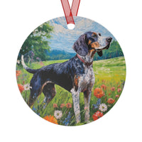 Bluetick Coonhound --  Christmas Tree Metal Ornaments