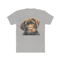 Chocolate Labrador Retriever Men's FItted Cotton Crew Tee