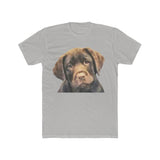 Chocolate Labrador Retriever Men's FItted Cotton Crew Tee