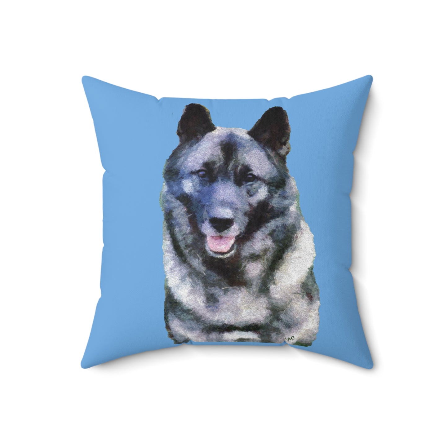 Norwegian Elkhound Spun Polyester Throw Pillow
