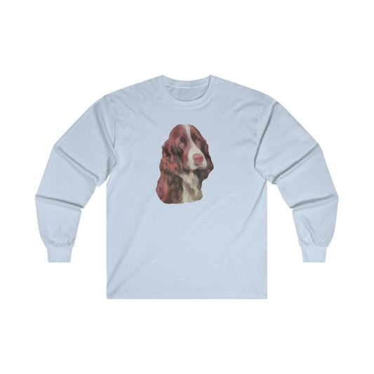 "English Springer Spaniel Fine Art Print Unisex Cotton Long Sleeve Tee"