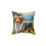 Nederlandse Kooikerhondje  Spun Polyester Throw Pillow