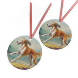 Saluki 'On the Run' Metal Ornaments