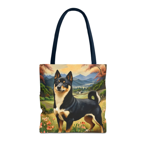 Black & Tan Shiba Inu  -  Polyester Tote Bag (AOP)