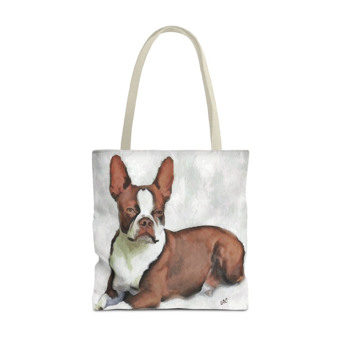 Boston Terrier Brown & White Polyester Tote Bag