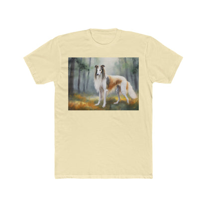 Borzoi 'Russian Wolfhound' Men's Fitted Cotton Crew Tee