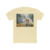 Borzoi 'Russian Wolfhound' Men's Fitted Cotton Crew Tee