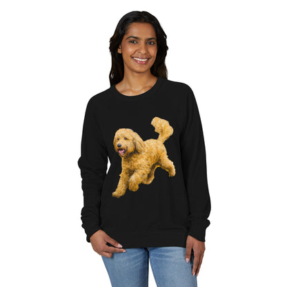 Goldendoodle Unisex French Terry Raglan Crewneck Long Sleeve